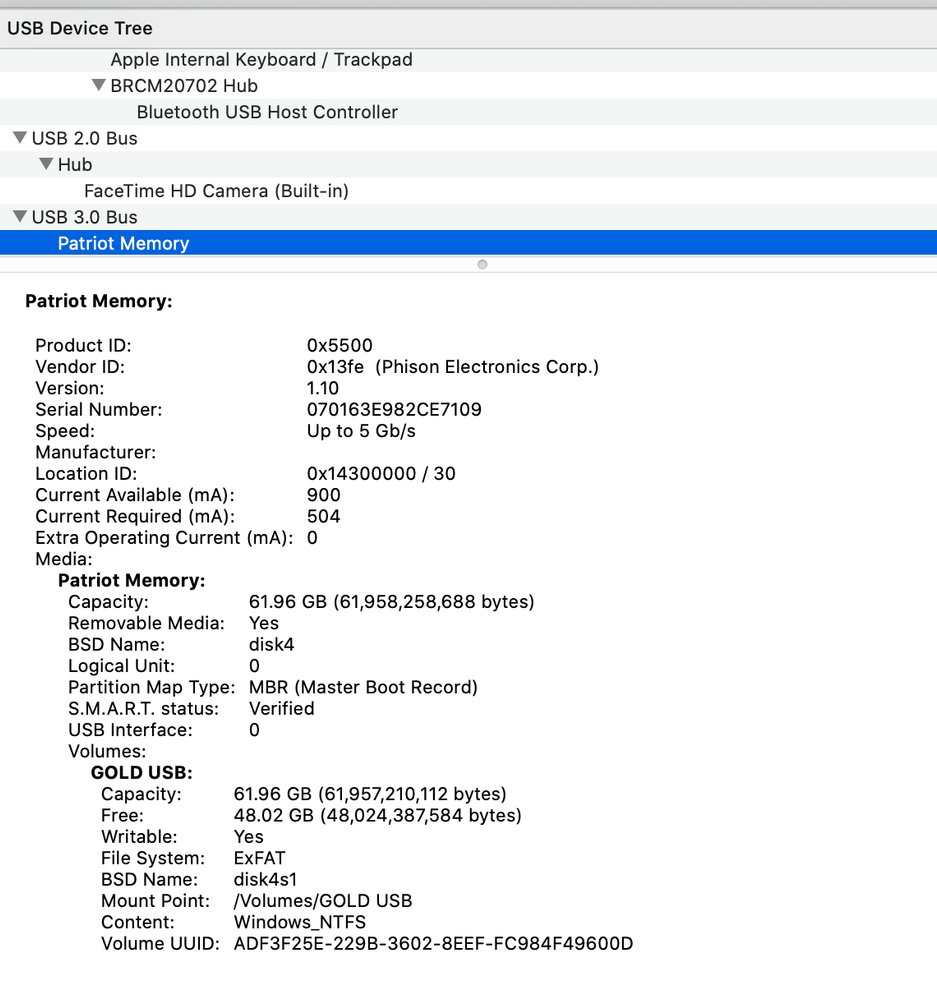 Left USB3.0 port with Thumbdrive