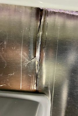 Cracked Samsung dryer drum